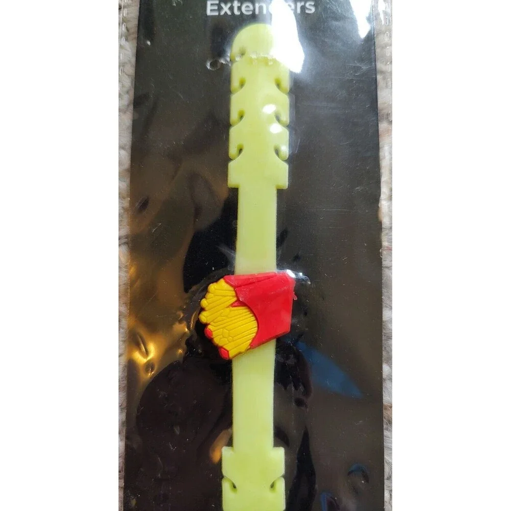 Kid's Silicone Adjustable Mask Strap Extender Lime Green Yellow French Fries